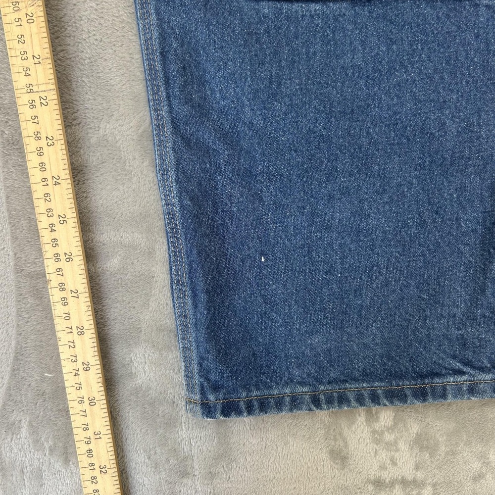 Carhartt B73-DST Jeans Mens 42x31 Blue Med Double Knee Straight Denim Workwear - Picture 15 of 16